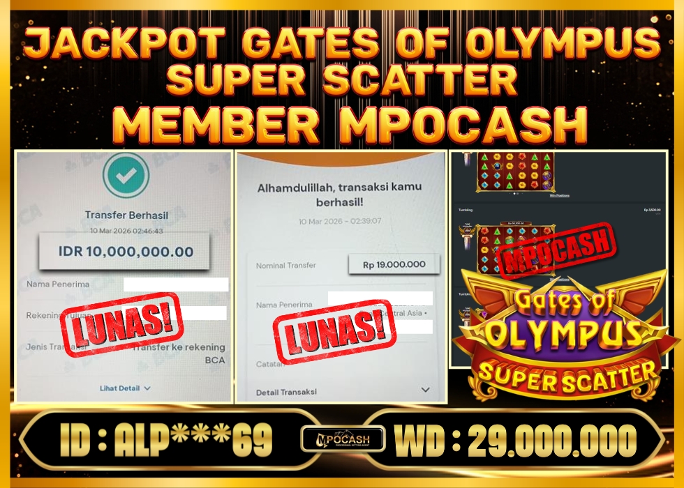 MPOCASH JACKPOT GATES OF OLYMPUS SUPER SCATTER